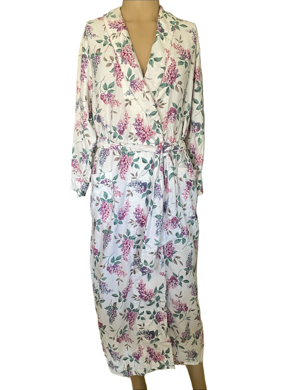 Eileen West Vintage from 91 Floral Cotton Robe with Pink & Purple Lilac